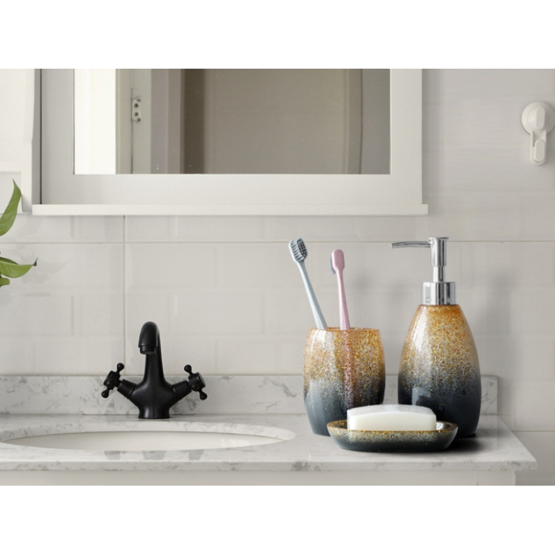 High-End Hotel Custom Polyresin Bathroom Set Hotel and Home Bathroom Accessories