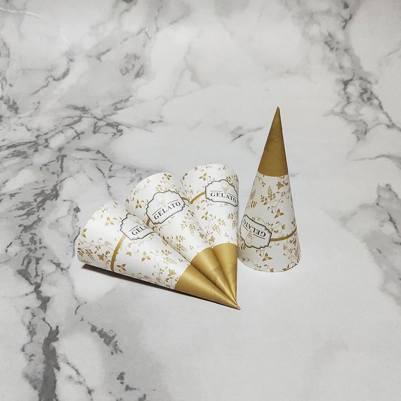 Ice Cream Paper Cone Paper Set Cone Small Packaging Paper Cone Custom