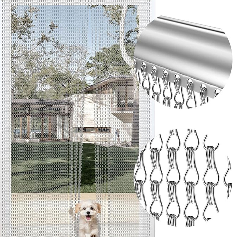 Hot Sale Chain Link Fly Screens Aluminium Chain Curtains Cheap Price Colorful Chain Link Fly Screens for Window Roll Down