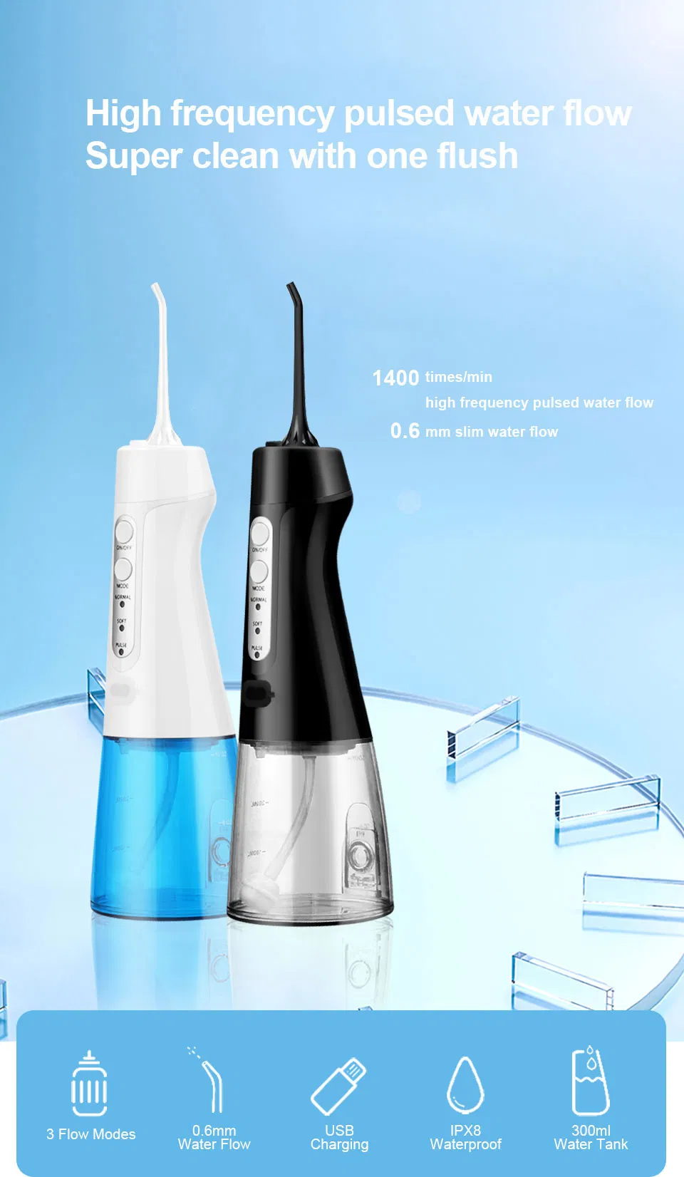 Rechargeable Oral Irrogator Water Flosser Oral Dental Irrigator Dental Water Flosser