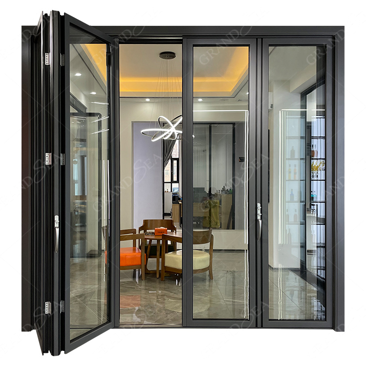 Modern Waterproof Exterior Bifolding Sliding Door Cheap Aluminum Bi-Fold Bi Folding Bifold Glass Patio Door