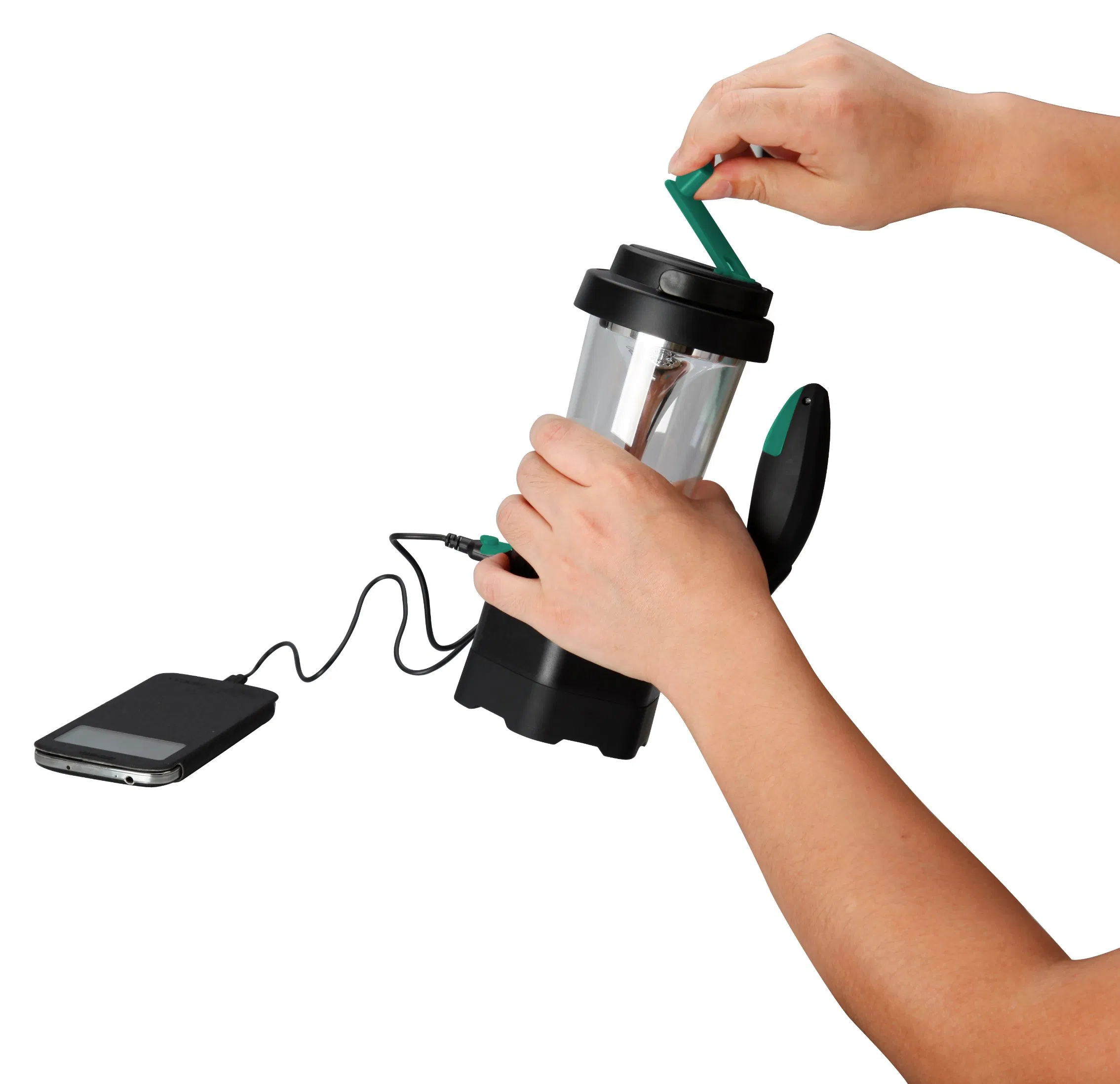 Ручное зарядное устройство Dynamo с фонариком и FM-радио