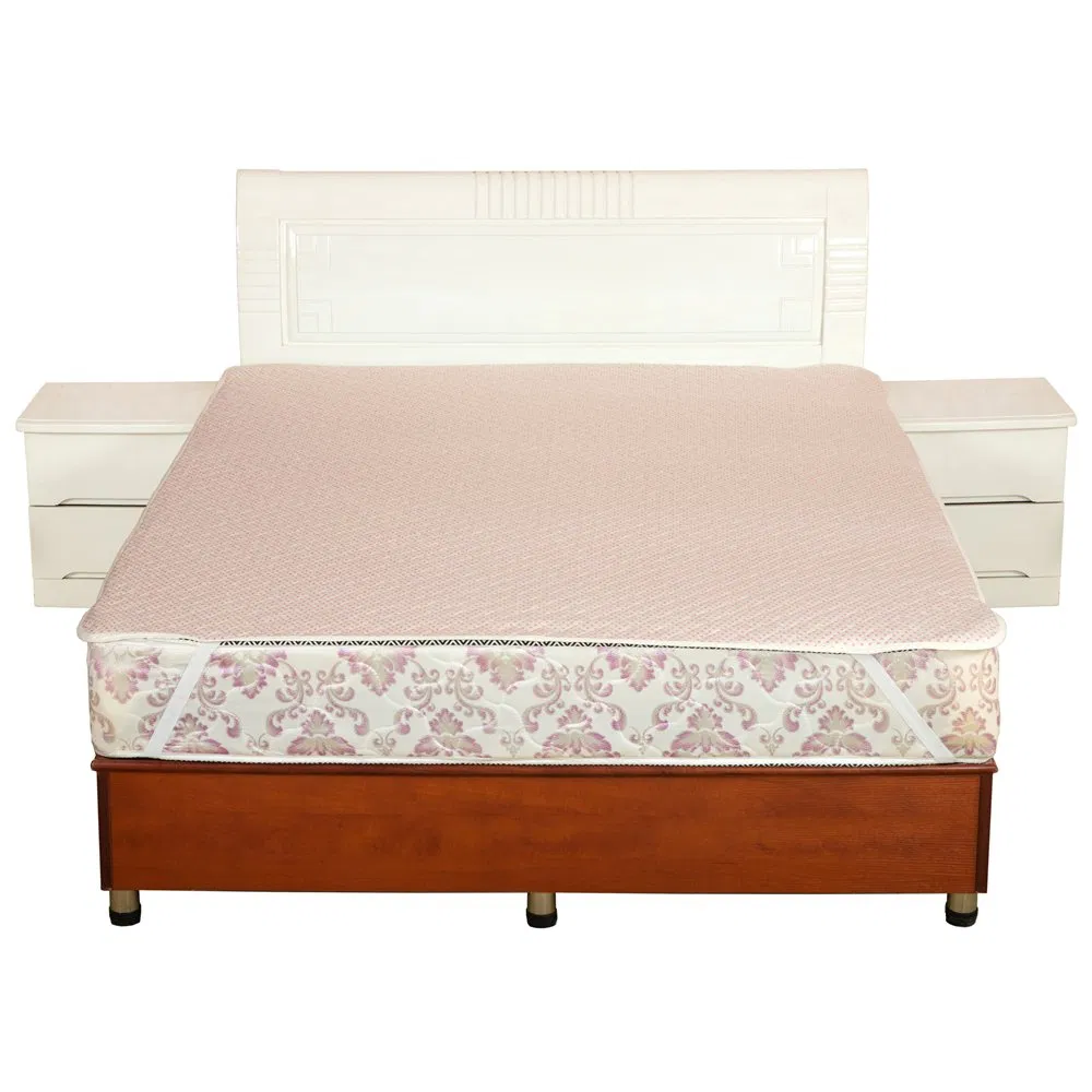 Elastic Waterproof Mattress Pad Bed Pad Bed Cover Cooling Jersey Woven Cotton White Pink Blue Breathable Durable