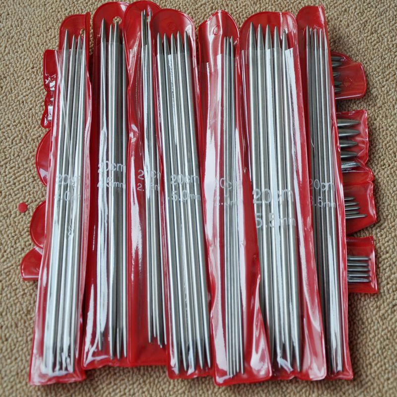 11 Sizes Double Pointed Stainless Steel Knitting Needles Crochet Hook