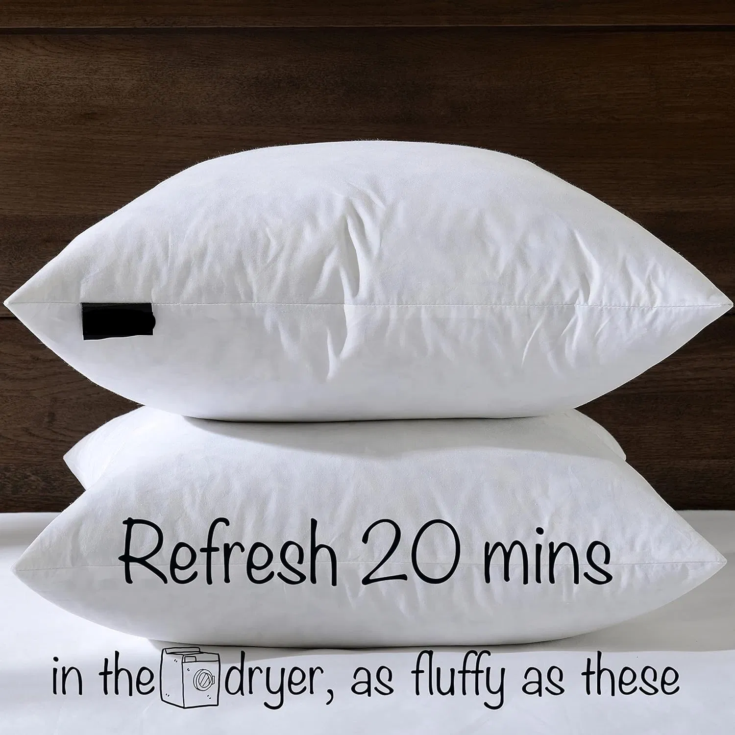 Deluxe Down Feather Pillow Inserts Breathable Feather with Soft Cotton Cover