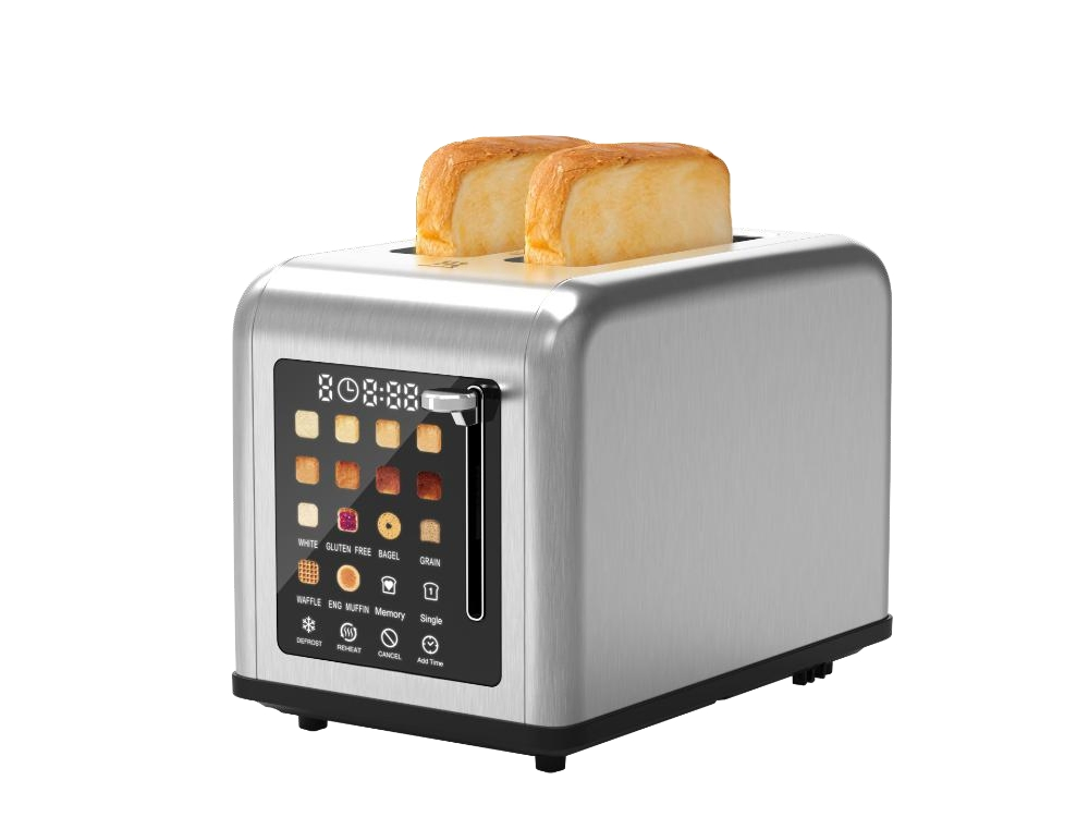 2 Slice Toaster with Super Large Digital Screen, Shows The Selected Toast