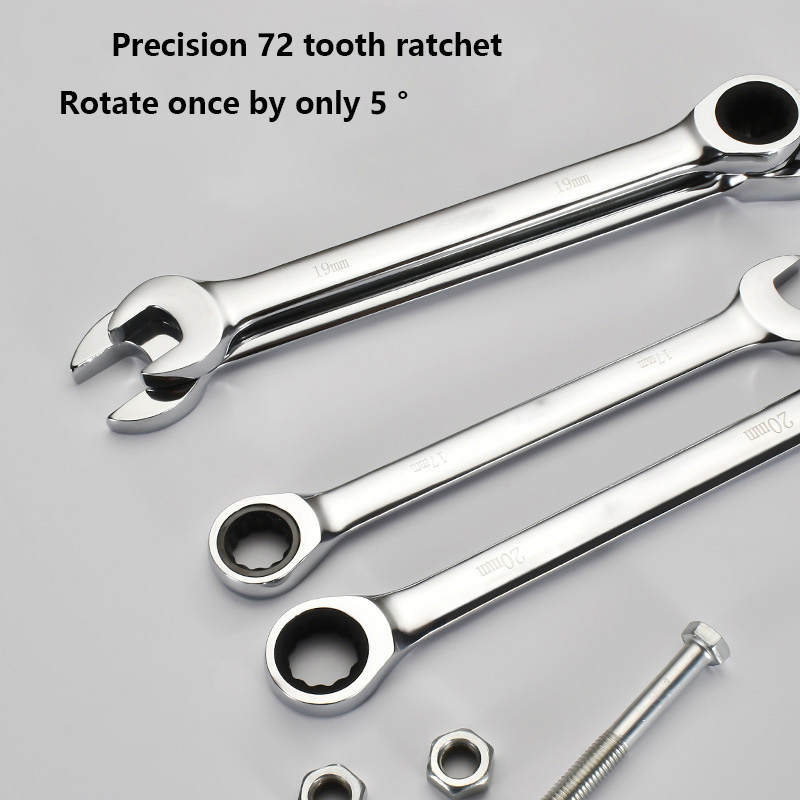 Рожковый ключ-трещотка 6-32 мм с двойным назначением