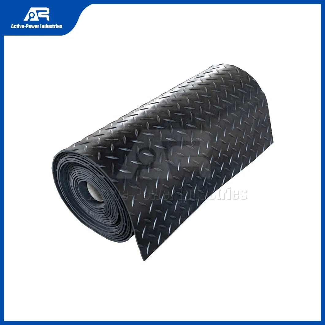 Active-Power Industries Rubber Kitchen Floor Mat Factory China Checker Five Bar Diamond Willow Leaves Rubber Garage Plate Flooring