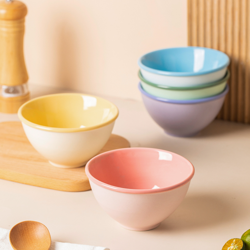 Simple Ceramic Creative Tableware Household Soup Bowl Porcelain Bowl Rice Bowl