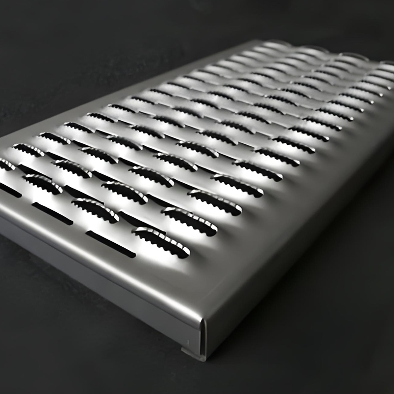 304 Steel Anti Skid Safety Crocodile Mouth Hole Grating for Factory Staircases