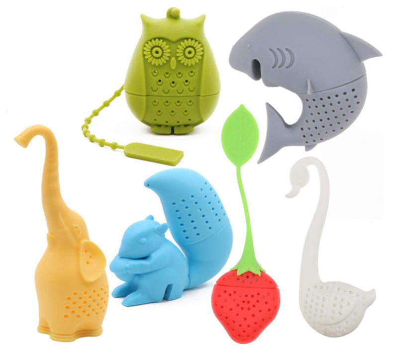 Professional Custom Reusable Cute Manatee Animal Tea Strainer Food Grade Silicone Tea Filters Infuser