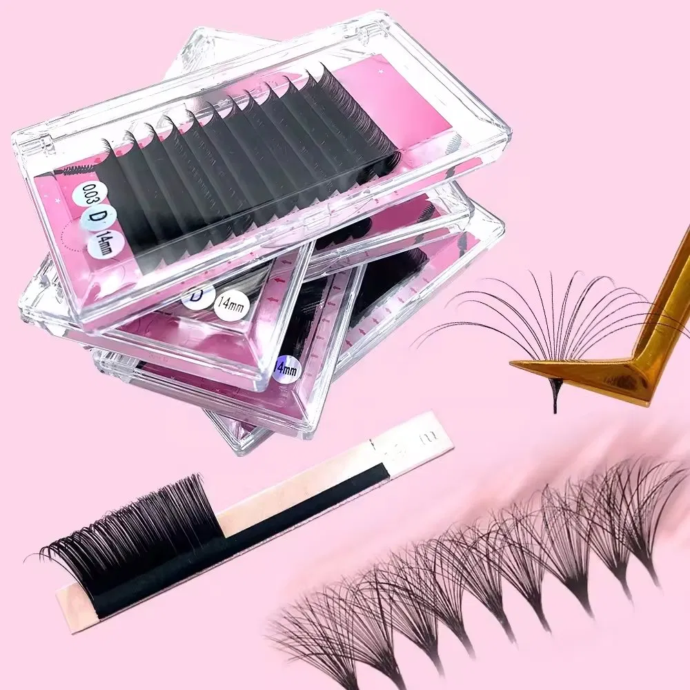 Cashmere Soft Fluffy Volume Velvet Eyelash Extension Tray High Quality 0.03 Korean PBT Individual Lashes False Eyelash Vendor