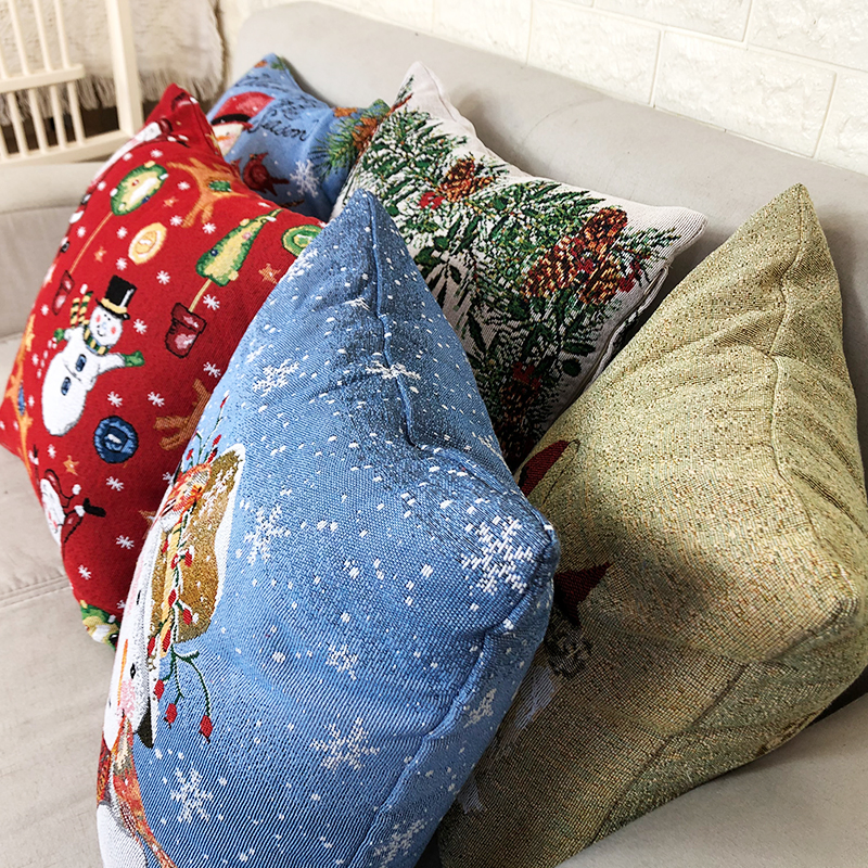 Home Hotel Decor Christmas Holiday Wholesale Custom Tapestry Woven Cushion