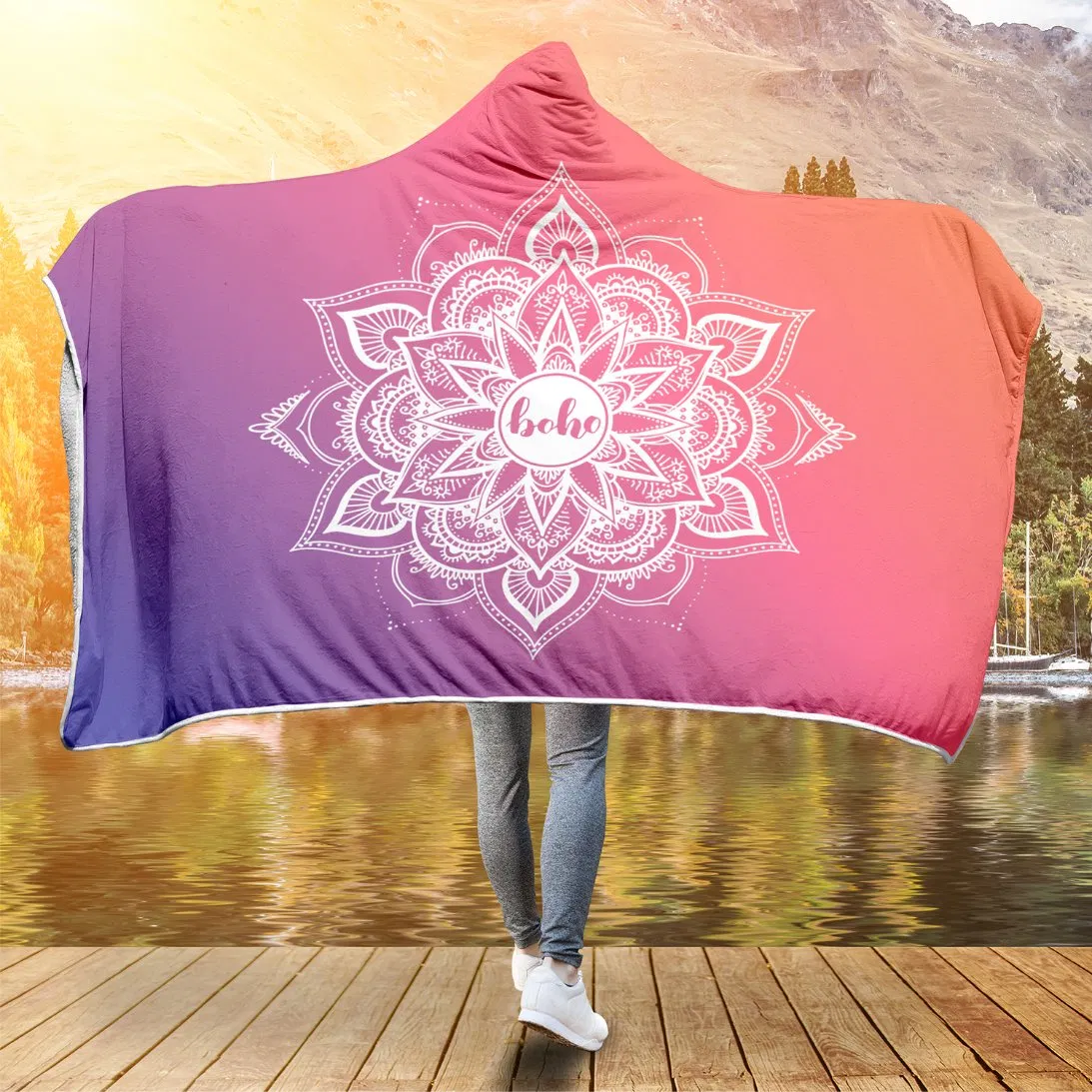 Dropshipping Print on Demand Warm Fleece Hoodie Blanket