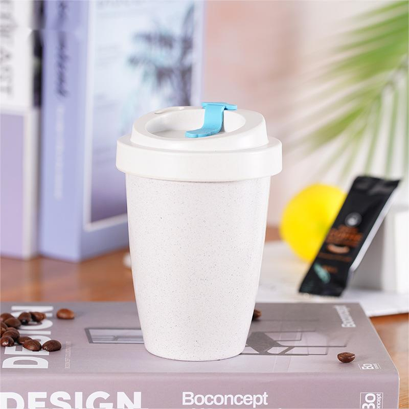 Melamine Coffee Cup Biodegradable Bamboo Fibre Office Cup with Leak-Proof Cover