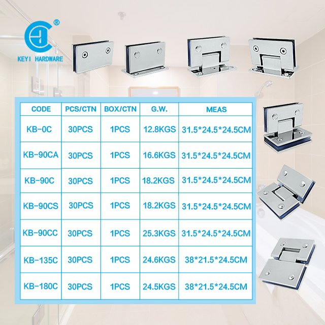 Square 90-Degree Double-Side Bathroom Glass Clamp