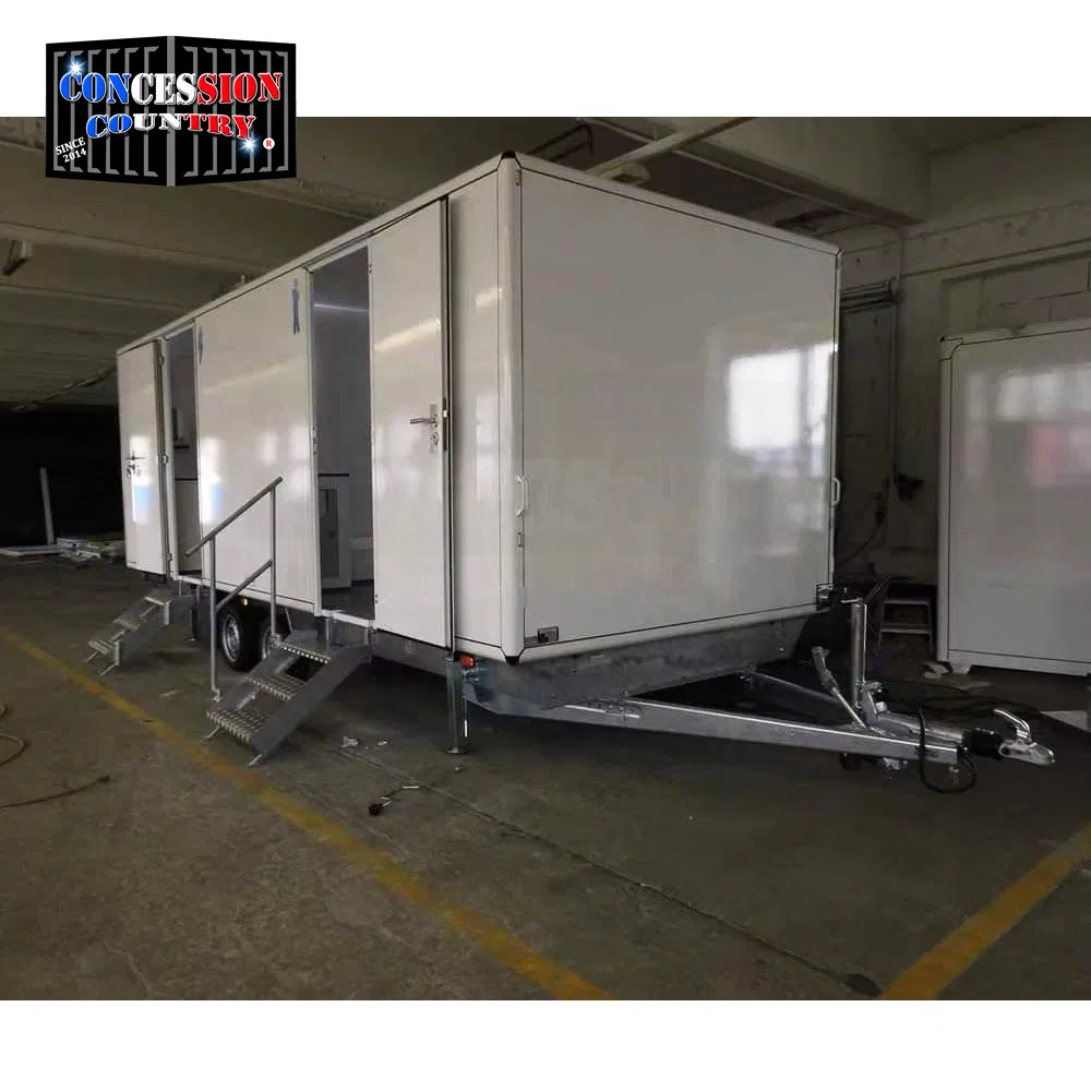 Mobile 4 Stall Bathroom Outdoor Restroom Used Portable Toilet Trailers for Sale