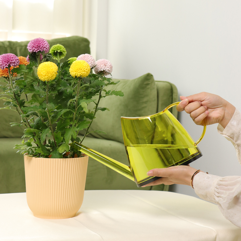 Garden Accessories Wholesale Plastic Transparent Long Spout Watering Can 1.2L Kettle for Plants