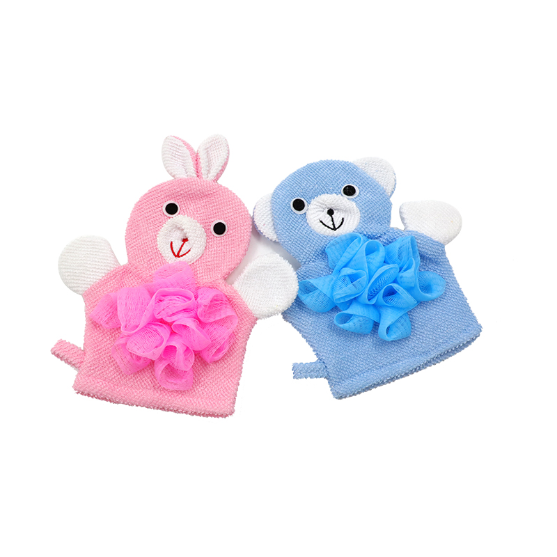 Cute Cartoon Baby Bath Sponge Gentle Exfoliating Bath Glove