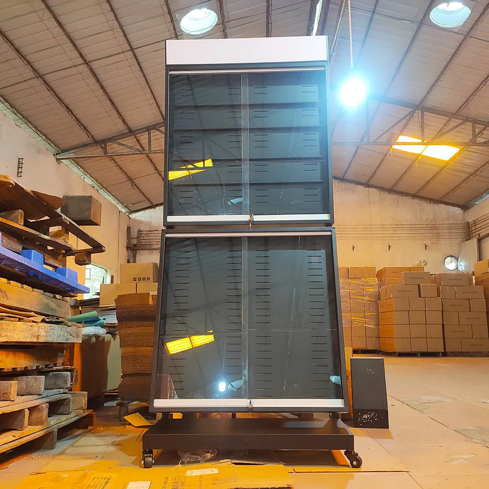 Easy Clean Floor-Standing Customized Card Metal Display Case for Living Room Display