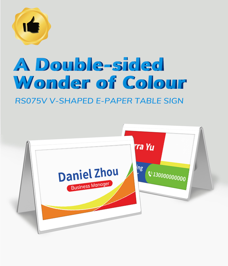 Inewtag 6 Colors 7.3-Inch Light Display Electronic Shelf Labels, E-Link Epaper 2.4GHz ESL Price Tag for Retail Store, Supermarket Tag, Office