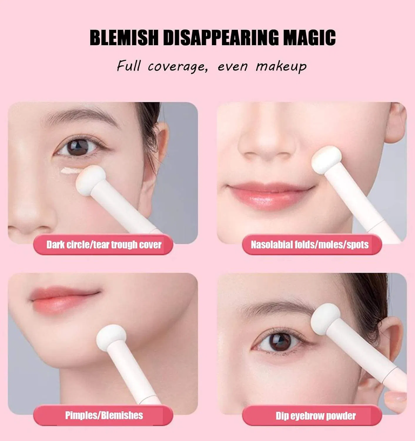 Mushroom-Head Concealer Round Sponge Brush Tear Troughs Eyeshadow Brush Tool