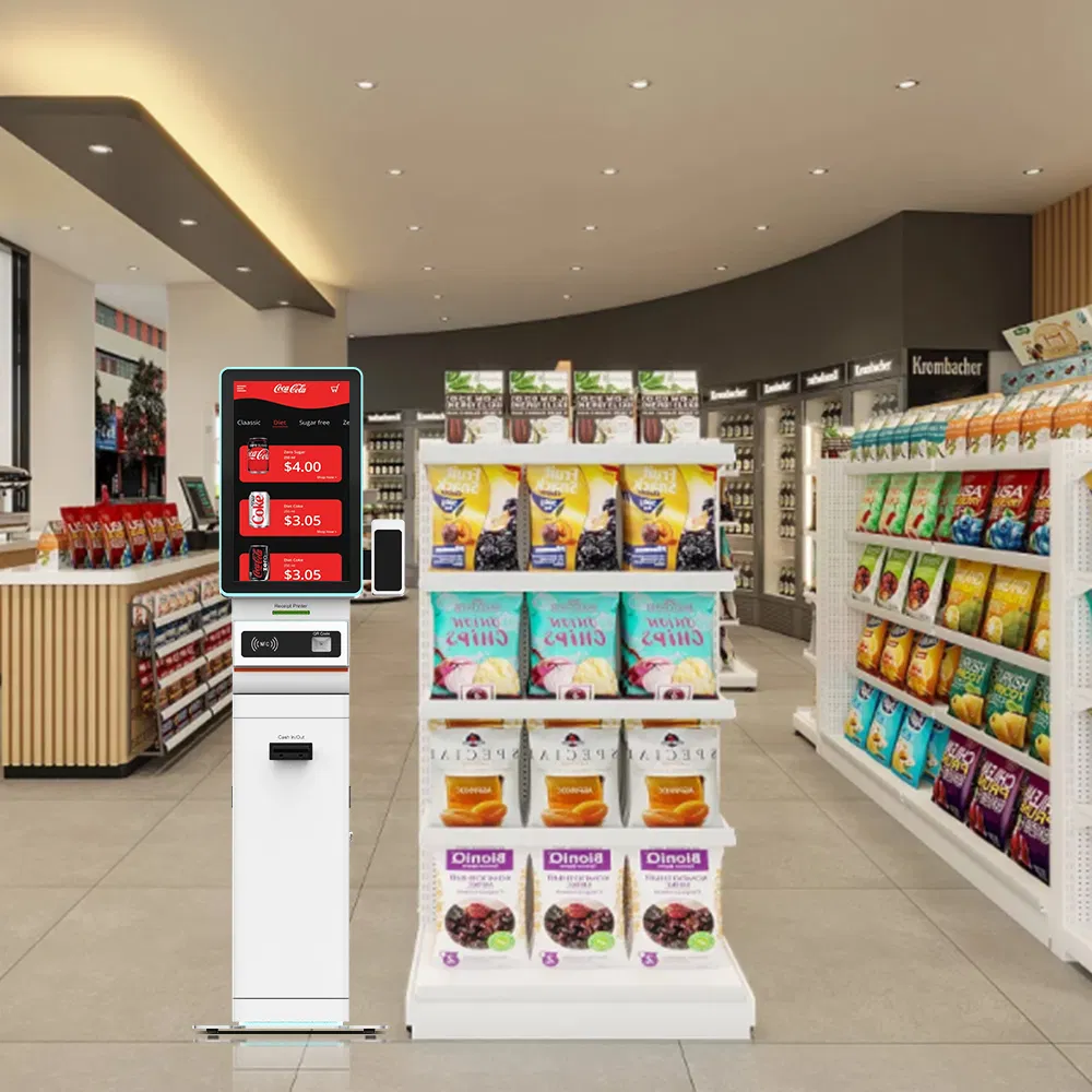 23.6 Inch Floor Standing Self Service Cash Payment Kiosk Shopping Mall