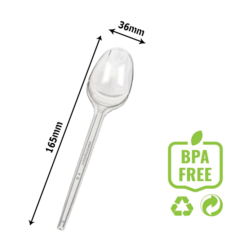 Disposable Plastic Cutlery 165mm Length PS Plastic Spoon Customizable for Dinner