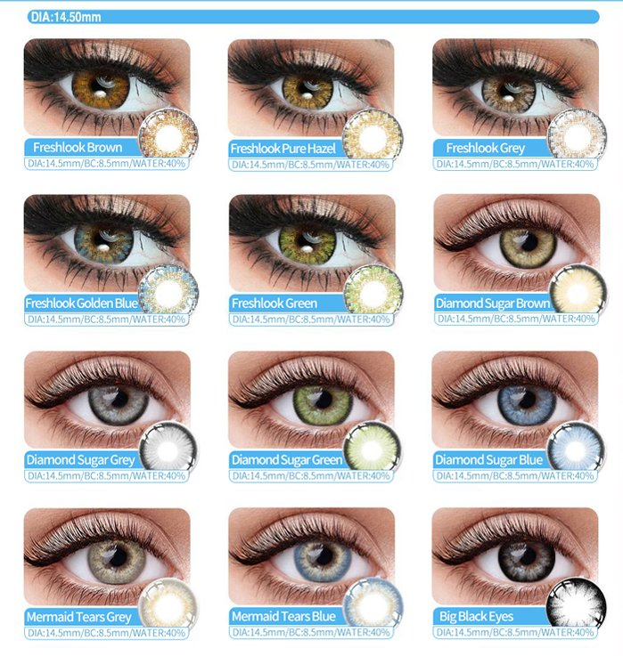 OEM Cosmetic Eye Contact Lens Comfortable Monthly Color Contact Lenses Eyes Correction