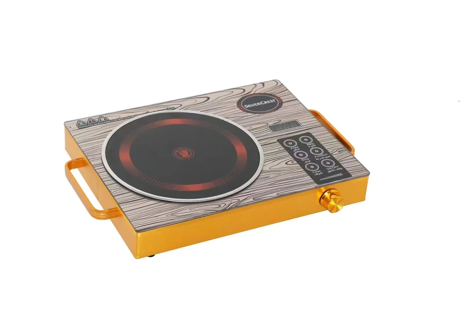 2200W Single Burner Stove Electric Hot Plate Black Crystal Panel Hot Plate Infrared Cooker