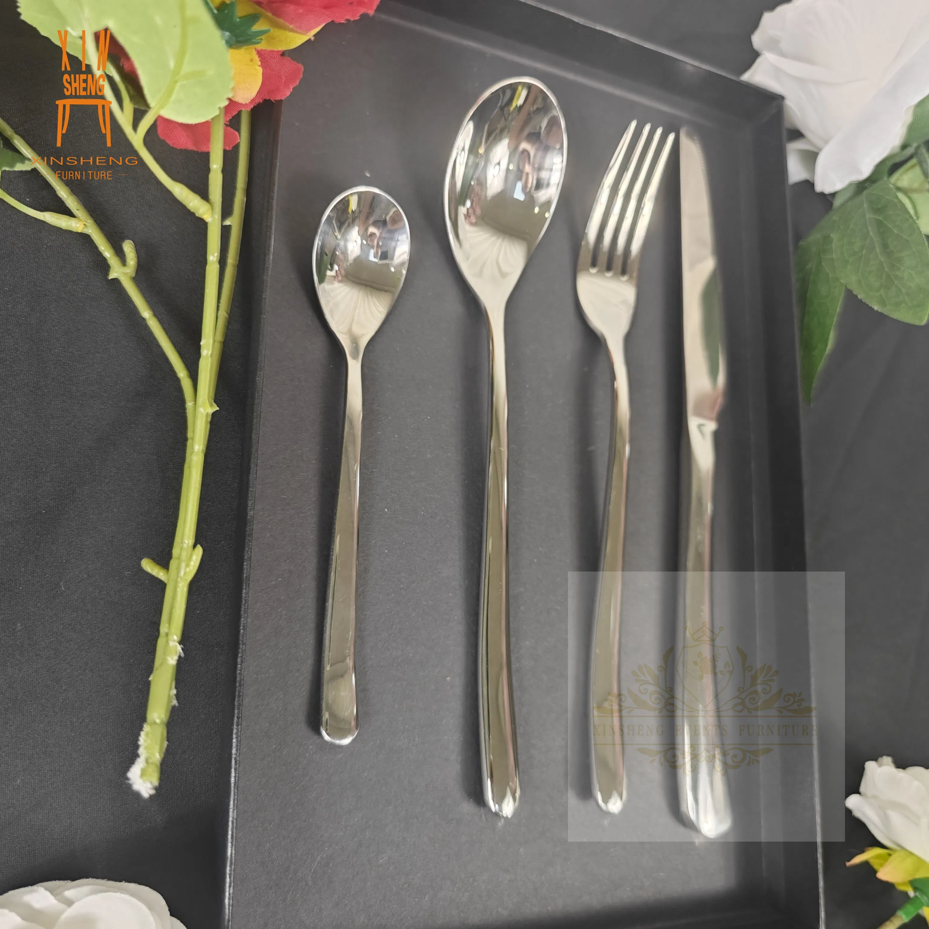 High Quality Stainless Steel Silver Knife Fork Spoon Cutlery for Banquet and Party