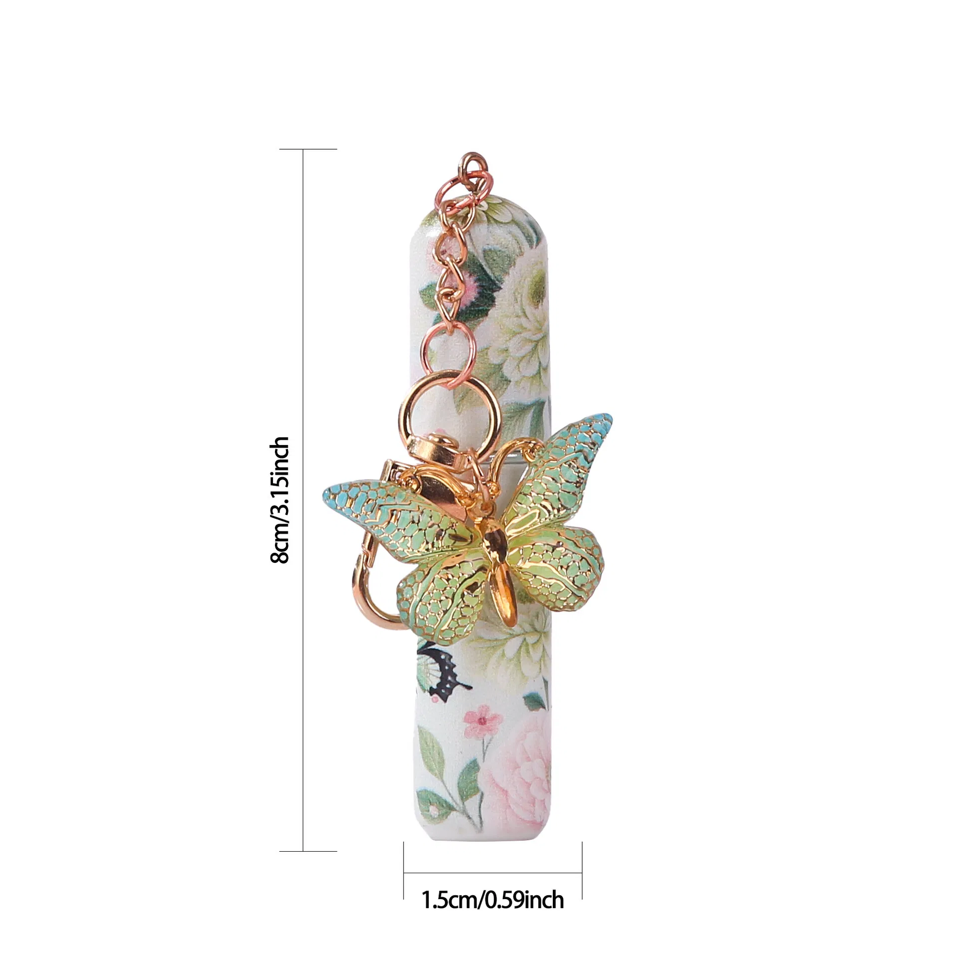 5ml Mini Tester Travel Pocket Refillable Twist up Dispenser Spray Fragrance Perfume Atomizer Bottle with Butterfly Keychain