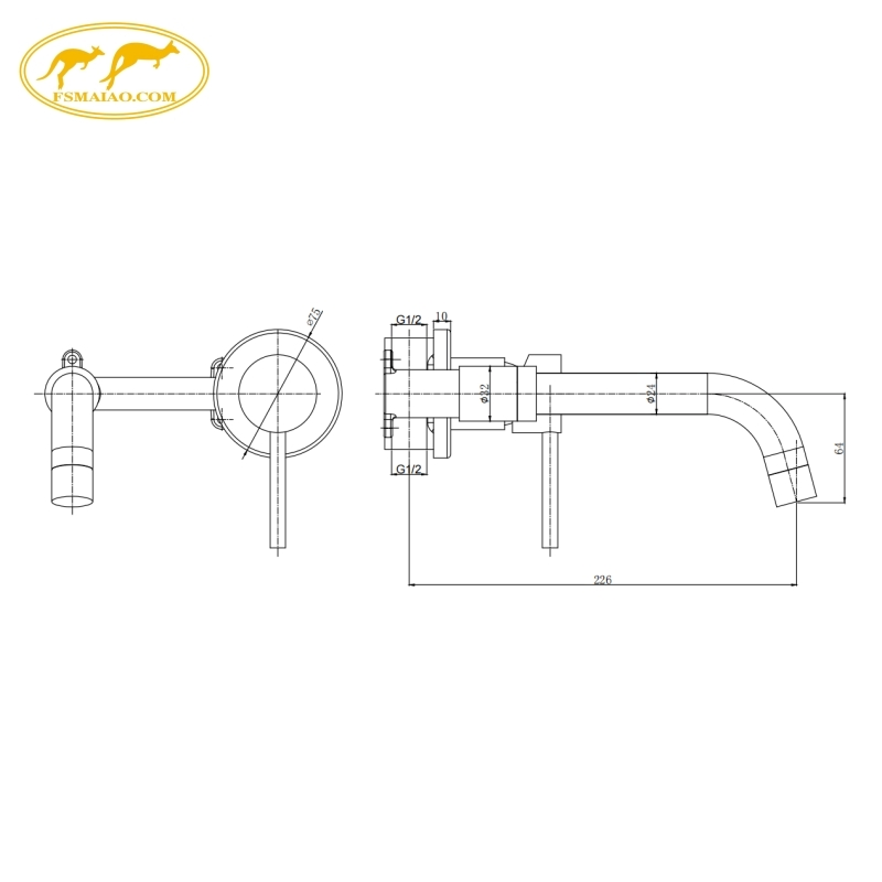 Chrome-Plated Finish Wall-Mounted Scratch-Resistant Drip-Free Technology Bath Wall Mixer