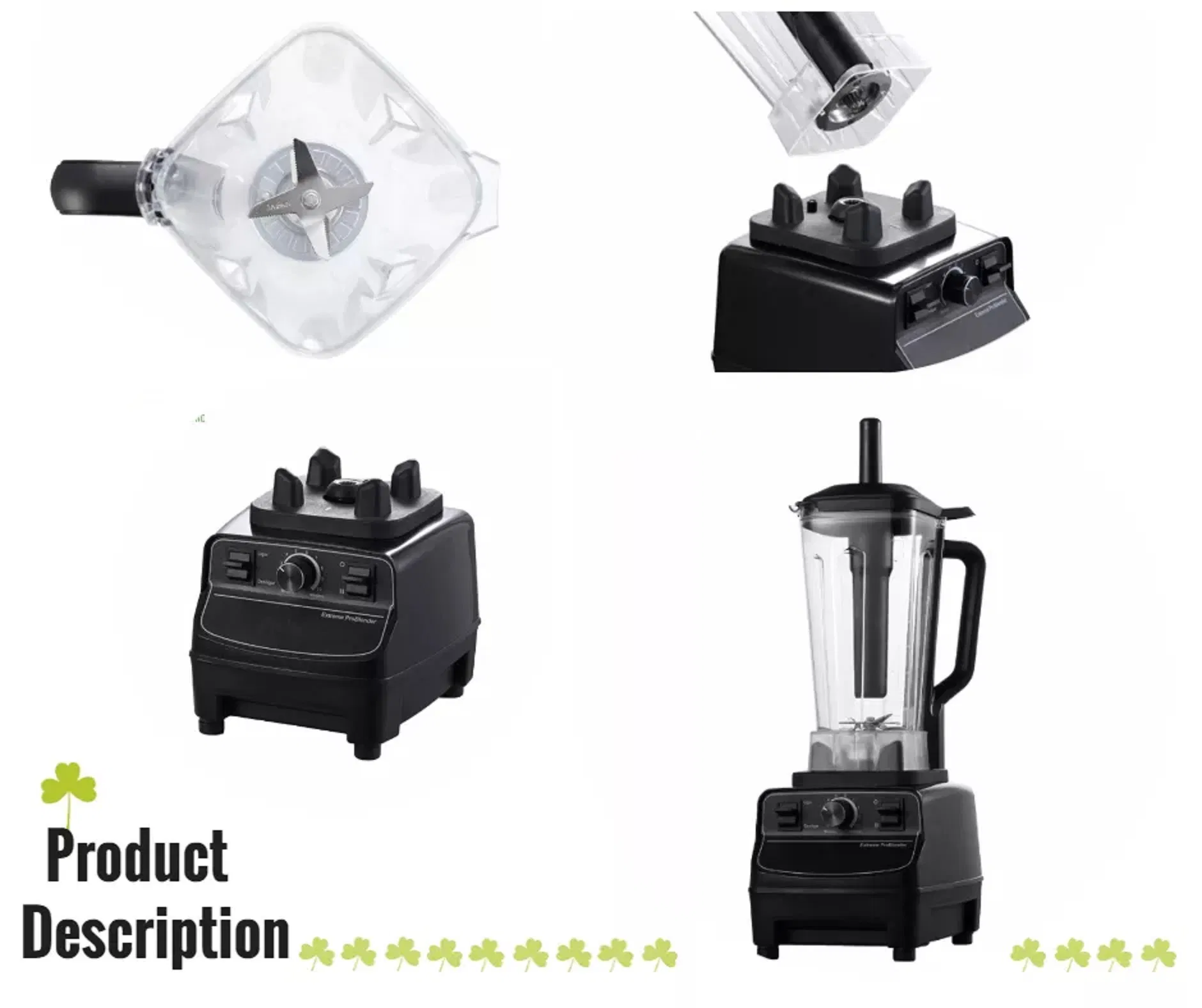 2L Food Blender Grain Coffee Beans Meat Grinder Nut Soymilk Ice Crush Mixer Fruit Juicer