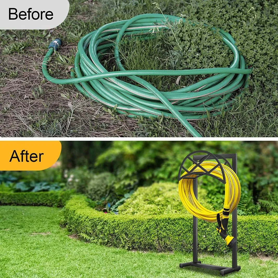 Freestanding Heavy Duty Detachable Storage Garden Hose Holder for Outside Yard Lawn