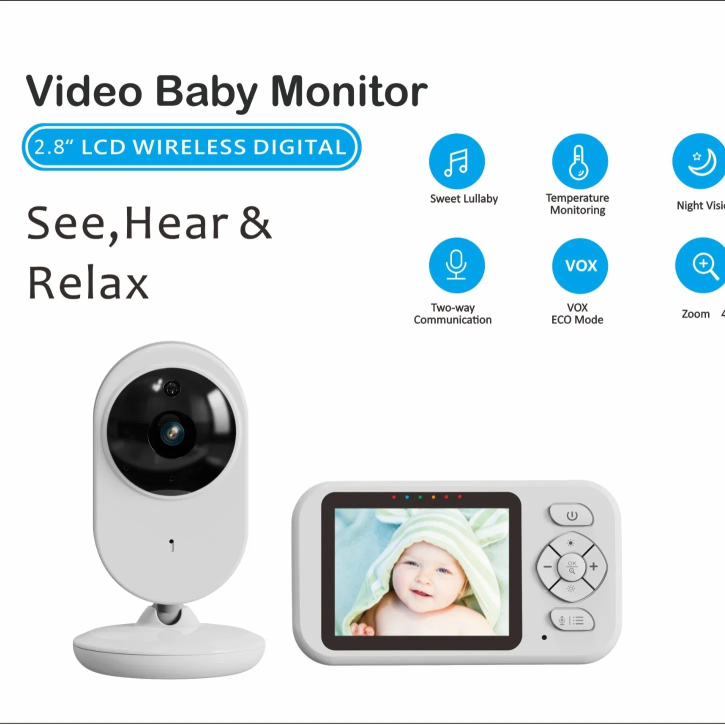 The Latest Cost-Effective Multi-Function Baby Security Monitor with Long Standby Time Camera