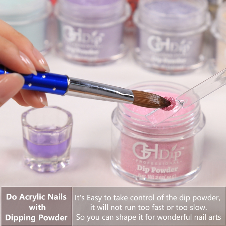 Pink Glitter Nail 2in1 Use Acrylic Dipping Powder Colors