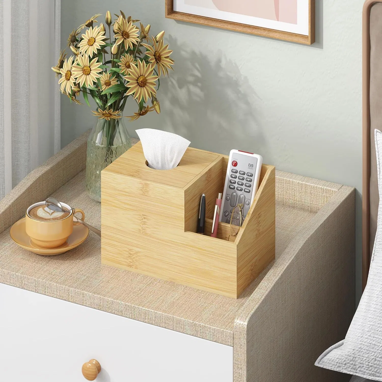 Bamboo Home Creative Living Room, Bedroom Countertop, Tissue Storage Box