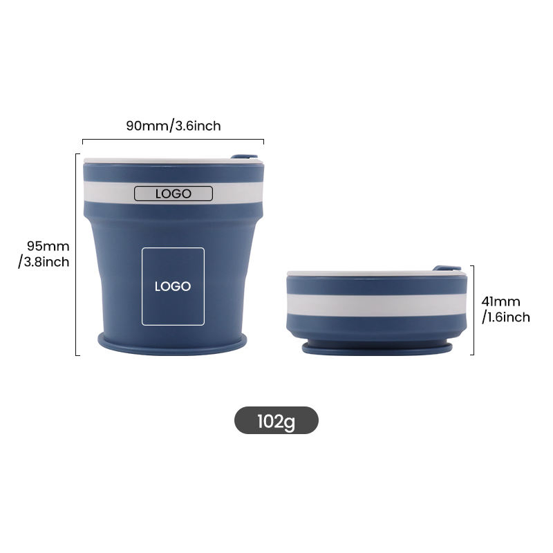 Premium Wholesale Silicone Collapsible Coffee Water Drinking Cup with Lid for Promotion Gifts