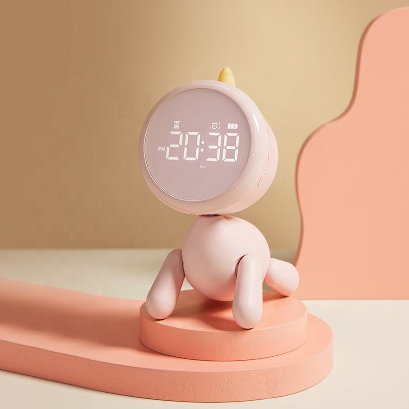 Cartoon Smart Sleep Wake up Light LED Digital Alarm Clock for Kids
