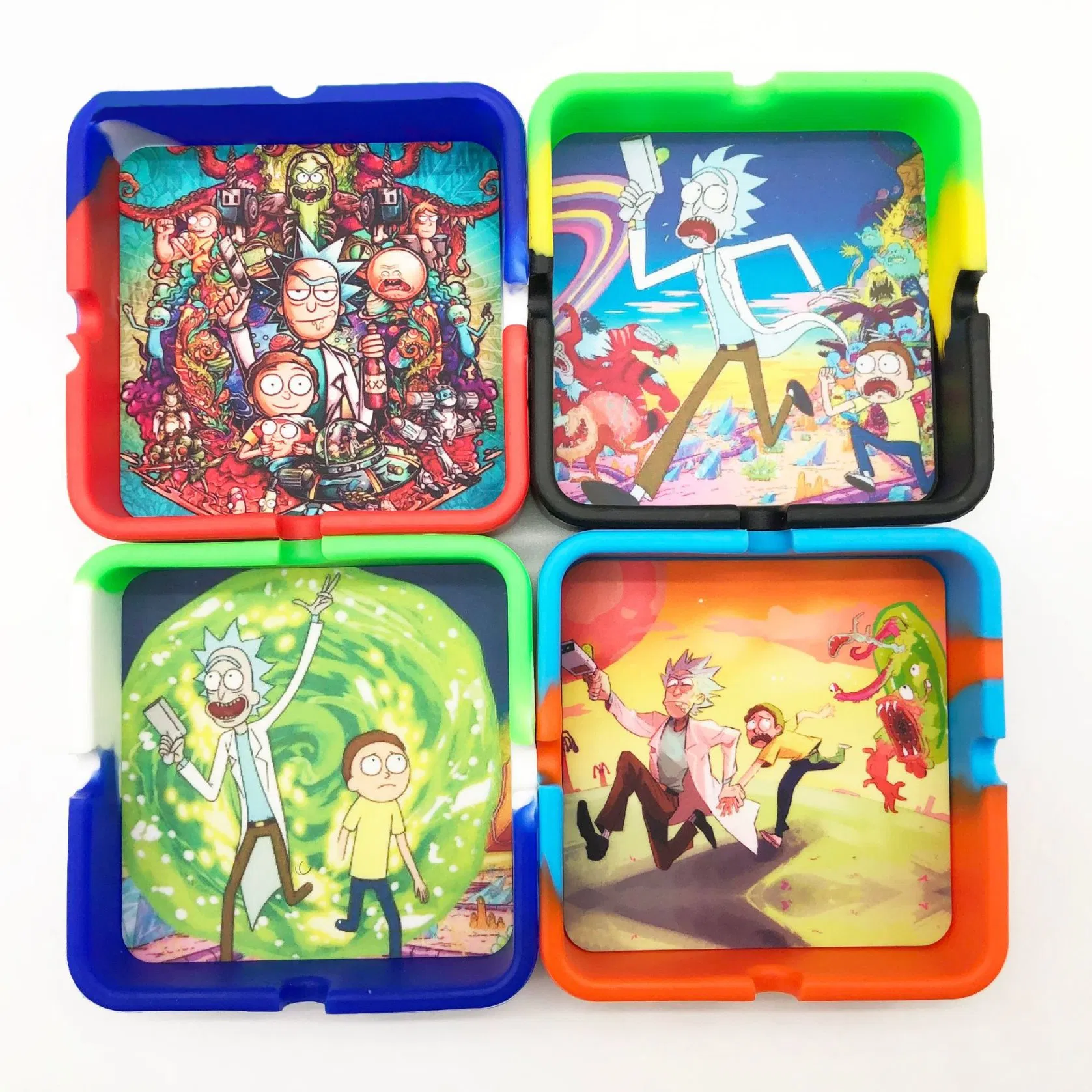 Convenient Creative Ashtrays Luminous Silicone Gel Square Ashtray