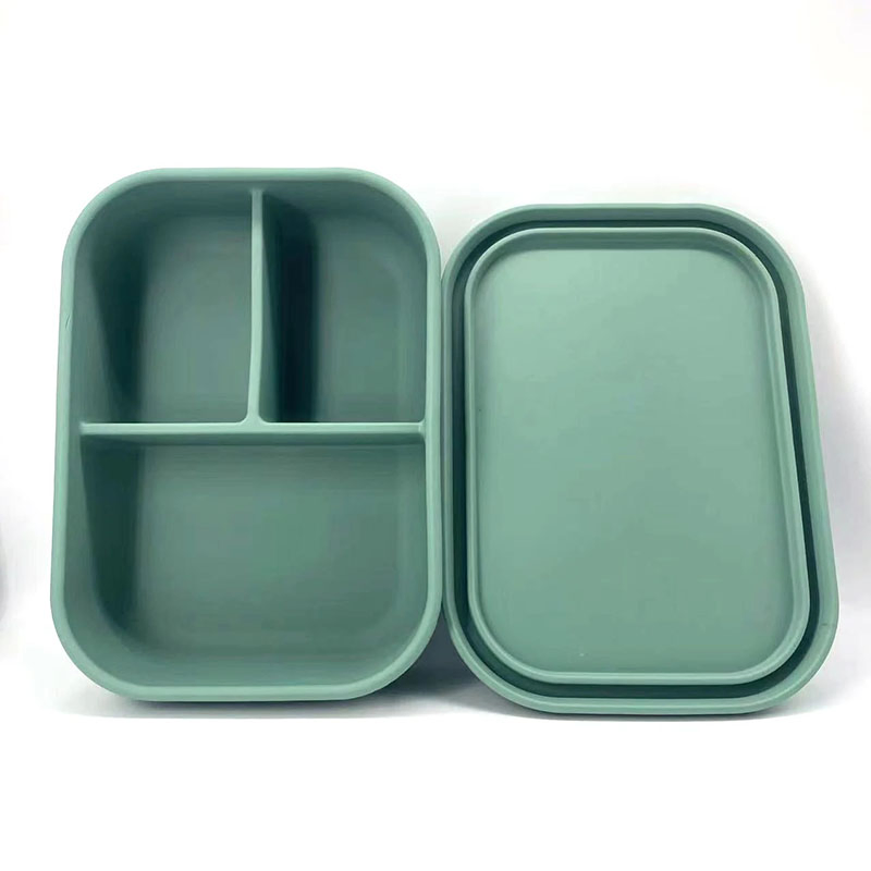Hot Selling Anti-Fall Anti-Smell Portable Silicone Compartments Heatable Refrigerated Lunch Container