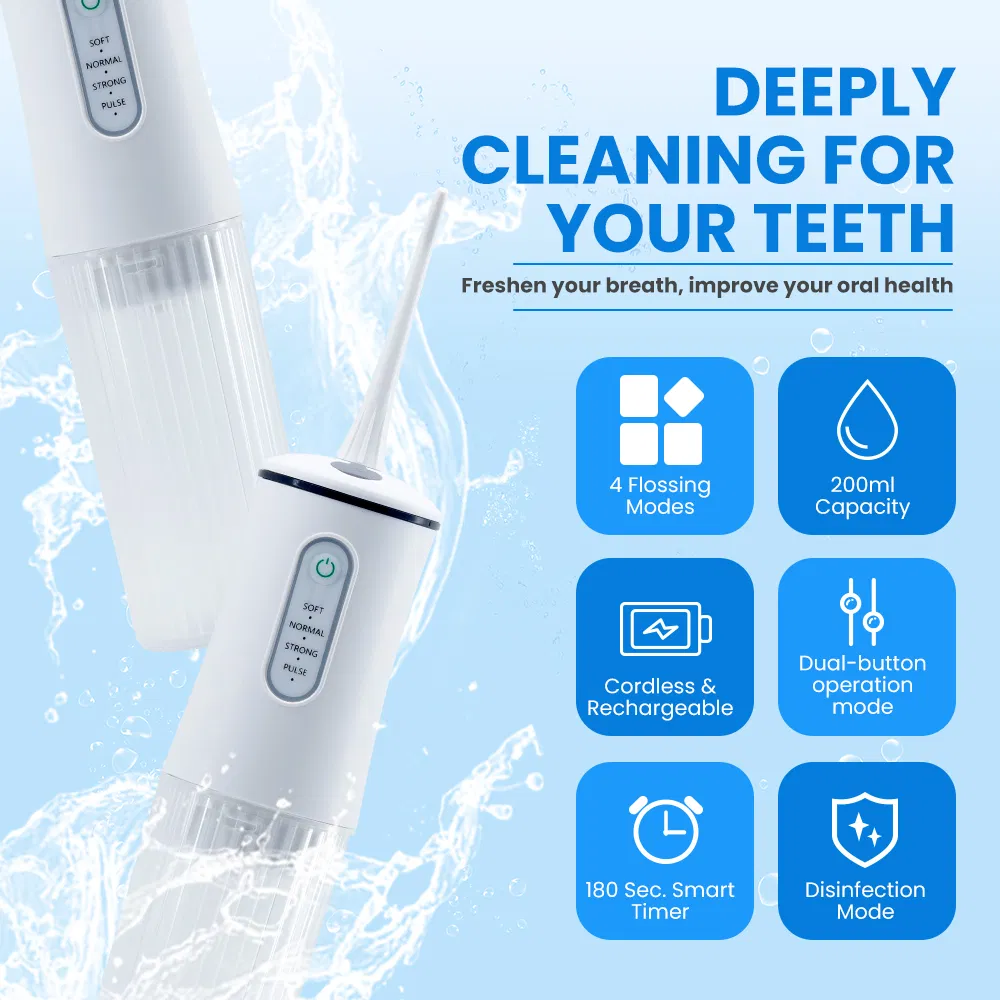 Cordless Electric Travel Home Rechargeable Handy Power Teeth Care Floss Portable Household Oral Irrigator Dental Water Flosser