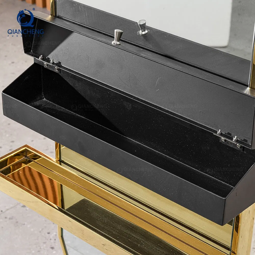 European Gold Salon Household Bedroom Floor Dresser Dressing Full Length Makeup Mirror