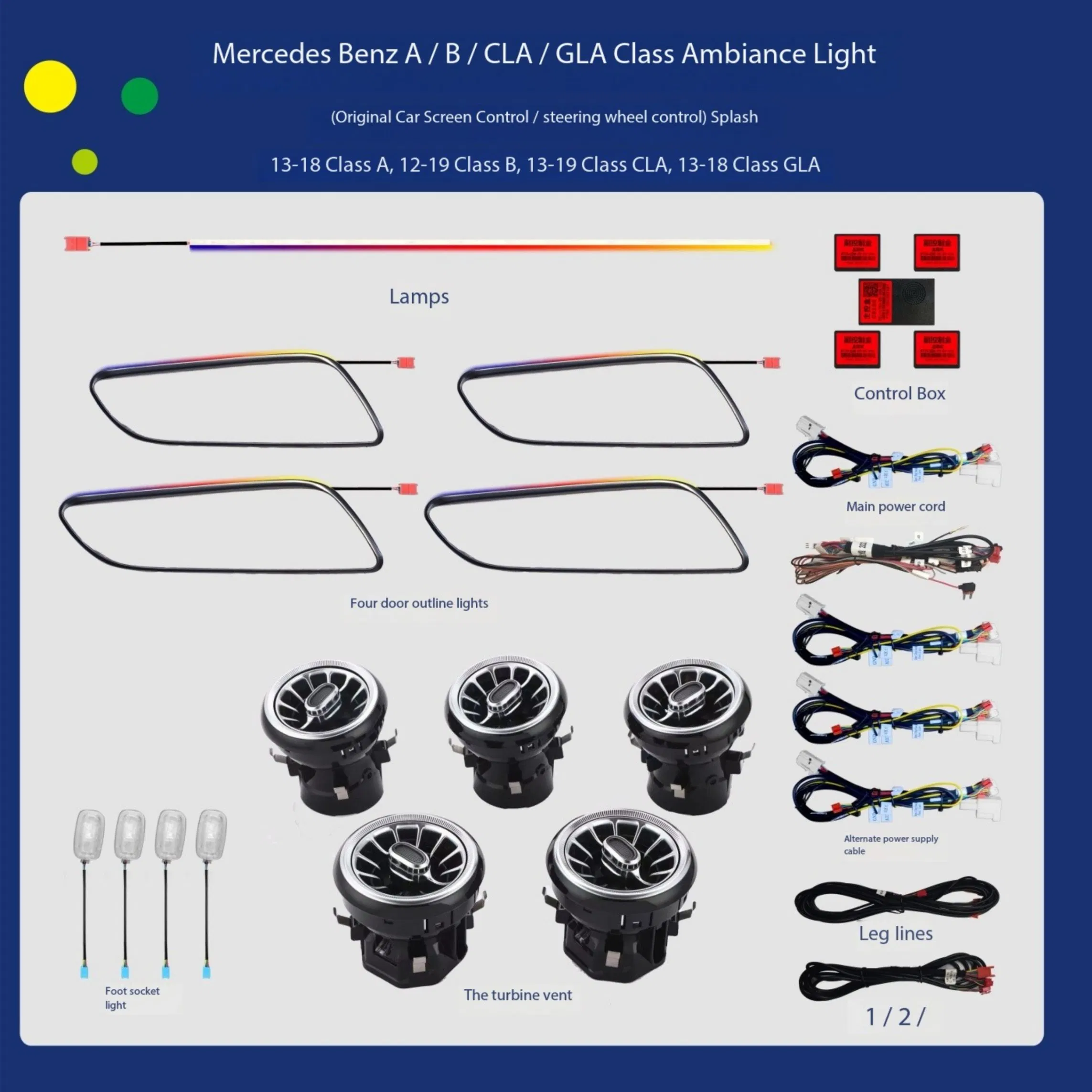 Специальная подсветка клаксона для Mercedes-Benz W221 W222