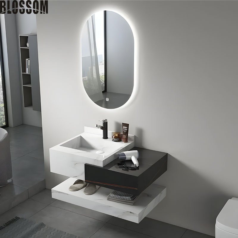 Double Layer Integrated Sintered Stone Basin Home Use Compact Multi Functional