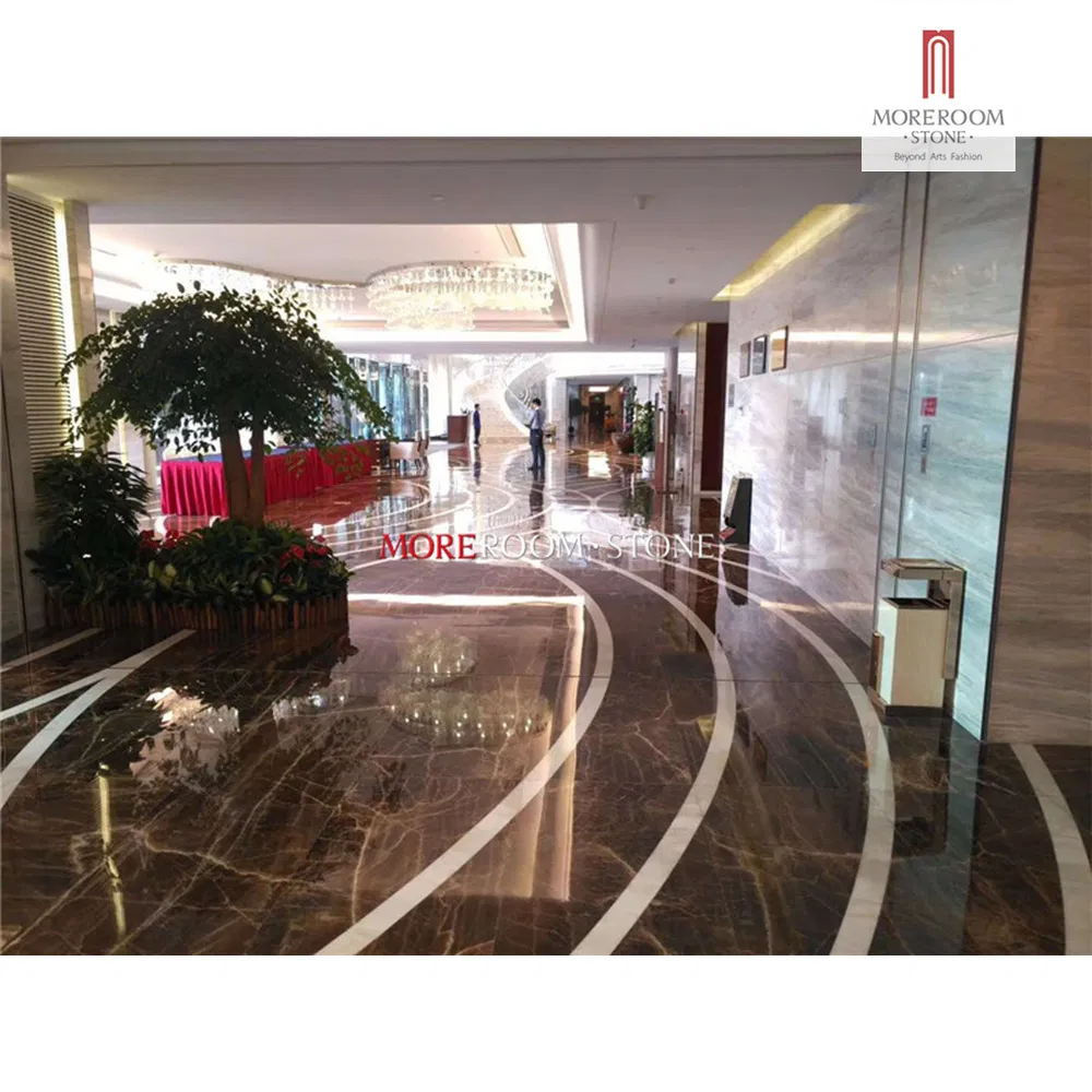 Luxury Golden Brown Crystal Onyx Stone Paving Floor for Lobby Floor