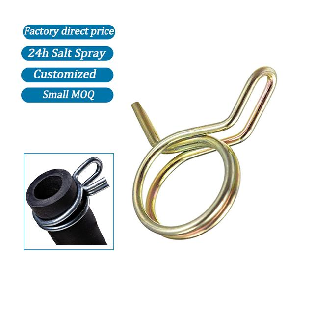 High Quality Custom 65mn Steel Uxcell Double Wire Spring Hose Clamp Hose Fuel Line Silicone Tube Spring Clips
