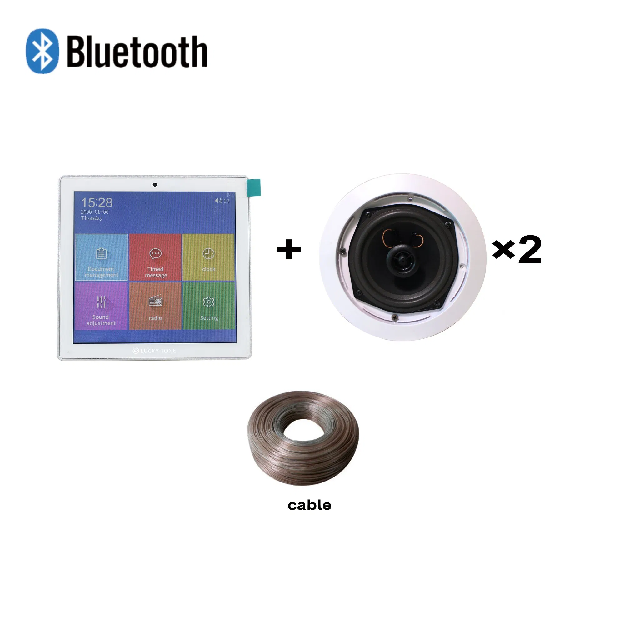 Ba-225tc Pk1 Home Audio System Including Bluetooth Audio Amplifier with Touch Screen and 2*25W Coaxial Ceiling Speaker