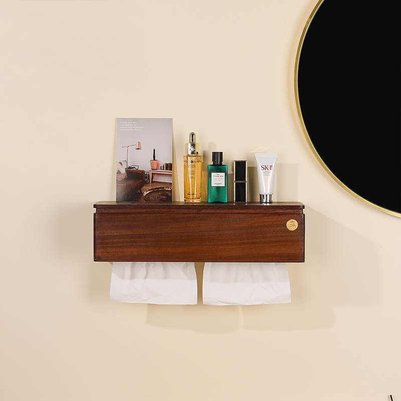 Elegant Wooden Box for Kitchen Tissue and Toilet Paper Roll Dispenser